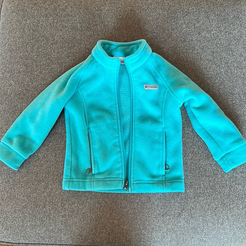 Columbia fleece in teal blue